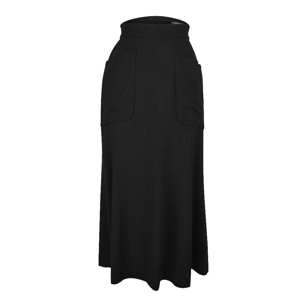 Chanel Vintage Skirt Black Circle Mid Calf / Ankle 4